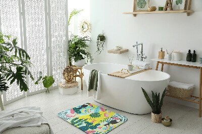 Badezimmer teppich Vögel Pflanzen Abstraktion