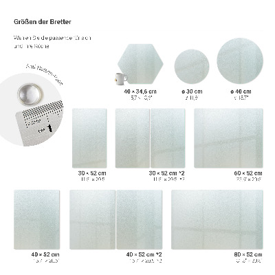 Glasschneidebrett Rund Halbtransparent