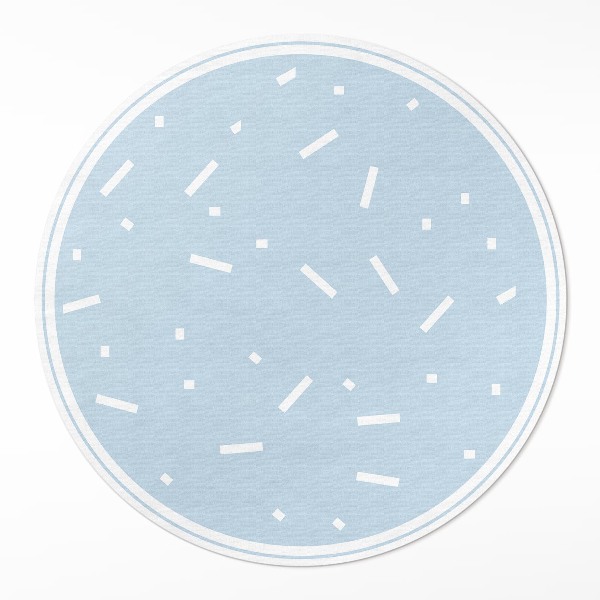 Runder pvc teppich Weiße Streusel auf blauem Hintergrund