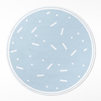 Runder pvc teppich Weiße Streusel auf blauem Hintergrund