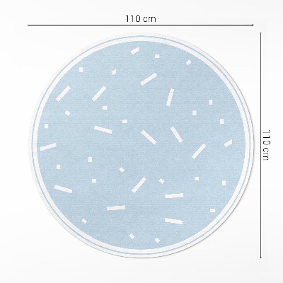 Runder pvc teppich Weiße Streusel auf blauem Hintergrund