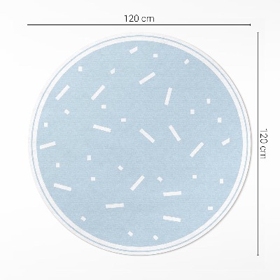 Runder pvc teppich Weiße Streusel auf blauem Hintergrund