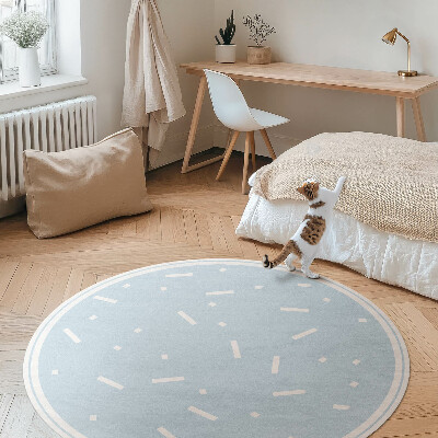 Runder pvc teppich Weiße Streusel auf blauem Hintergrund