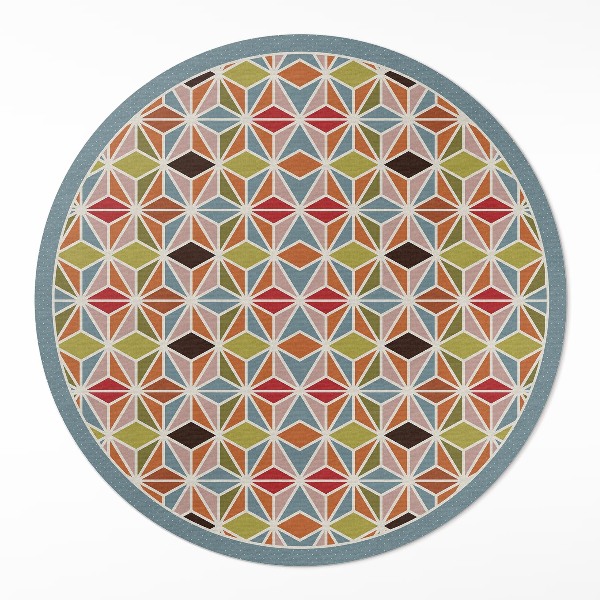 Runder teppich auf pvc Pastellfarbenes geometrisches Muster
