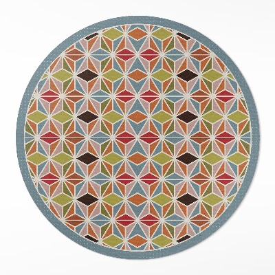 Runder teppich auf pvc Pastellfarbenes geometrisches Muster