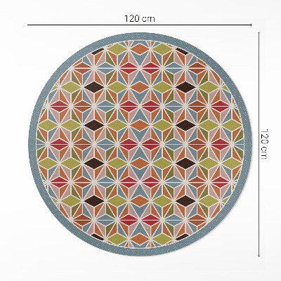 Runder teppich auf pvc Pastellfarbenes geometrisches Muster