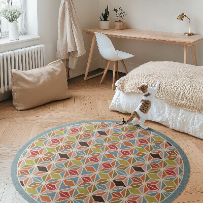Runder teppich auf pvc Pastellfarbenes geometrisches Muster