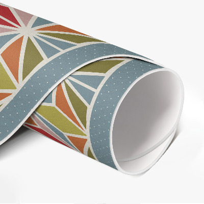 Runder teppich auf pvc Pastellfarbenes geometrisches Muster