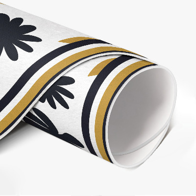Runder pvc teppich Illustration von Blumen und Blättern auf einer Wiese