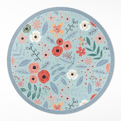 Runder teppich pvc Pastellfarbene Blumen Illustration