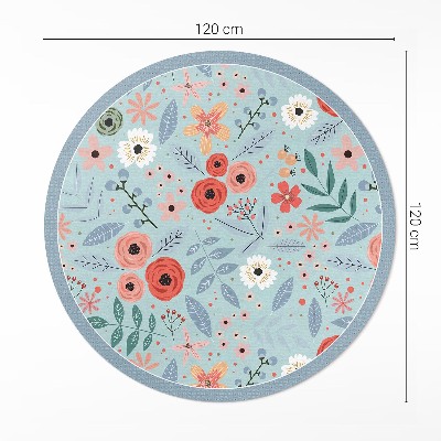 Runder teppich pvc Pastellfarbene Blumen Illustration