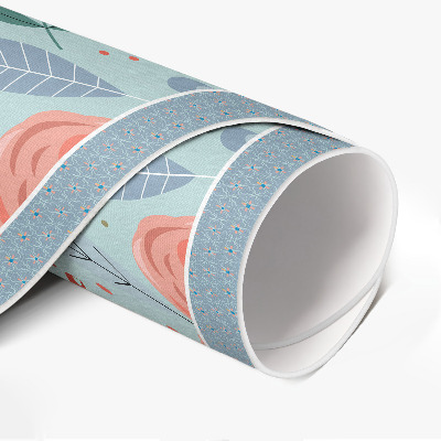 Runder teppich pvc Pastellfarbene Blumen Illustration