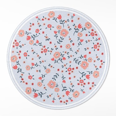 Runder vinyl teppich Zarte Blumen in Pastellfarben