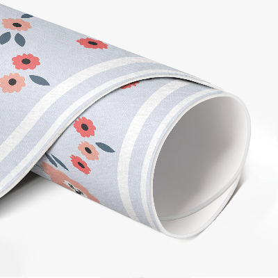 Runder vinyl teppich Zarte Blumen in Pastellfarben