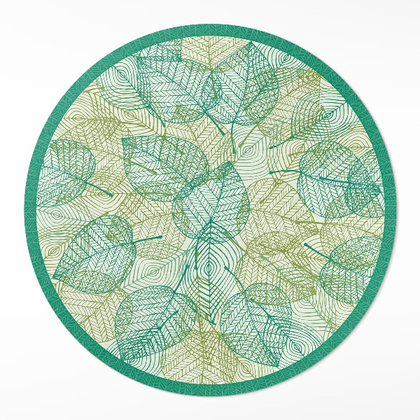 Runder vinyl teppich läufer Komposition aus linearen Naturblättern