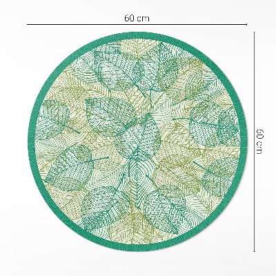 Runder vinyl teppich läufer Komposition aus linearen Naturblättern