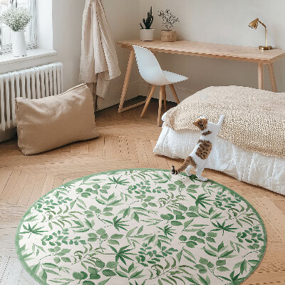 Runder teppich pvc Aquarellierte Blütenblätter in zartem Stil