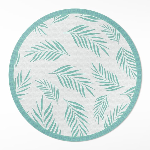 Runder vinyl teppich Palmzweige tropische Blätter