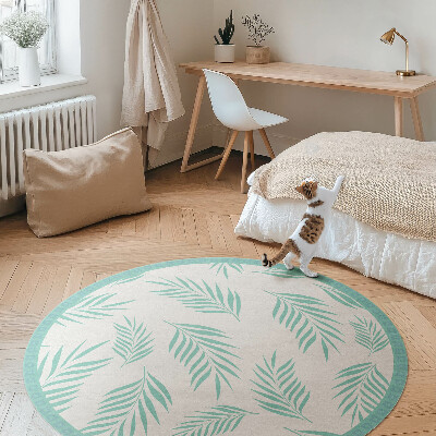 Runder vinyl teppich Palmzweige tropische Blätter