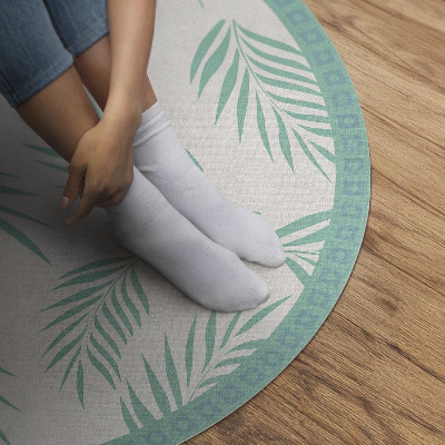 Runder vinyl teppich Palmzweige tropische Blätter
