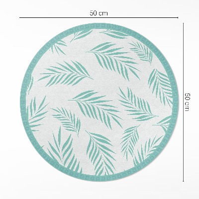 Runder vinyl teppich Palmzweige tropische Blätter
