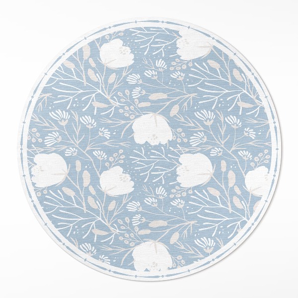 Runder teppich pvc Schöne Blumen auf pastellfarbenem Hintergrund