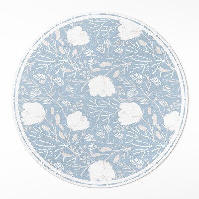 Runder teppich pvc Schöne Blumen auf pastellfarbenem Hintergrund