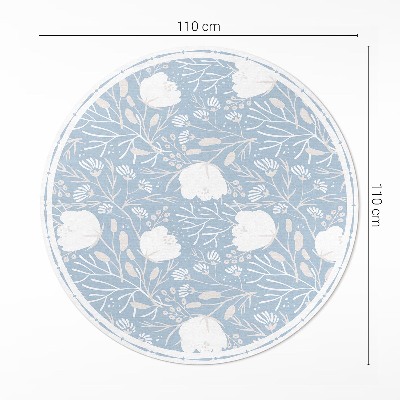Runder teppich pvc Schöne Blumen auf pastellfarbenem Hintergrund