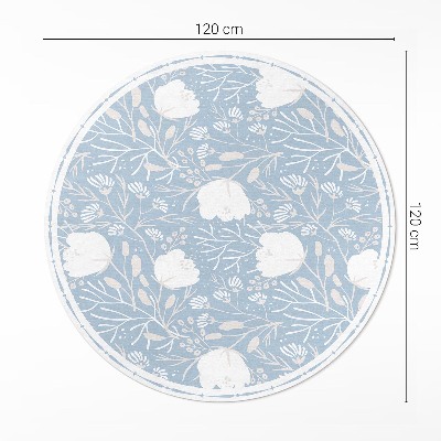 Runder teppich pvc Schöne Blumen auf pastellfarbenem Hintergrund