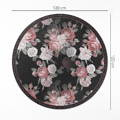 Runder pvc teppich Retro schöne Rose Blumen