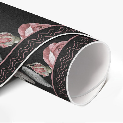 Runder pvc teppich Retro schöne Rose Blumen