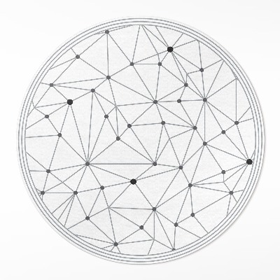 Runder vinyl teppich läufer Modernes Muster aus zusammenhängenden Linien