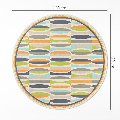 Runder teppich pvc Abstrakte Ellipsen im Retro-Stil