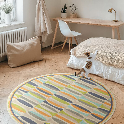Runder teppich pvc Abstrakte Ellipsen im Retro-Stil