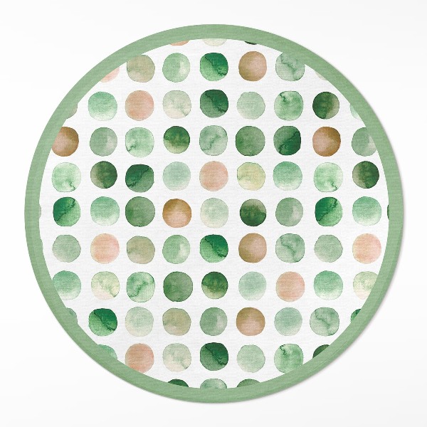 Runder teppich auf pvc Aquarell Punkte gemalt Kreise Boho