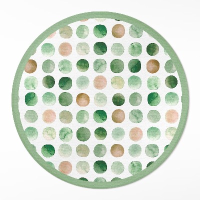 Runder teppich auf pvc Aquarell Punkte gemalt Kreise Boho