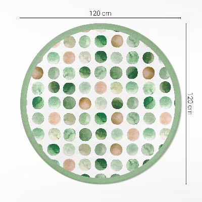 Runder teppich auf pvc Aquarell Punkte gemalt Kreise Boho