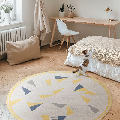 Runder vinyl teppich läufer Geometrische Abstraktion von Dreiecken