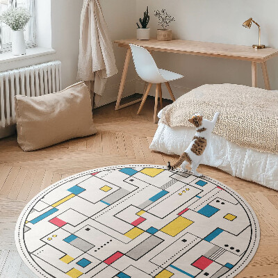 Runder teppich auf pvc Farbe Abstraktion von Linien