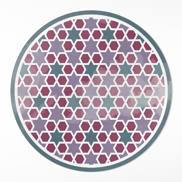 Runder vinyl teppich Geometrische Sterne winziges Mosaik