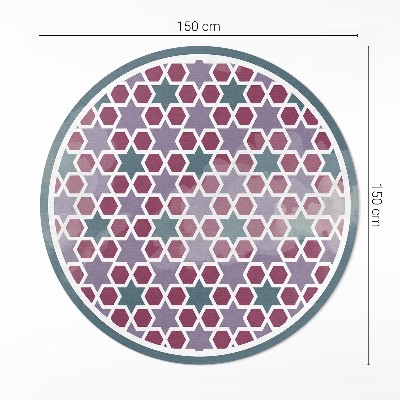 Runder vinyl teppich Geometrische Sterne winziges Mosaik