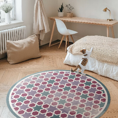 Runder vinyl teppich Geometrische Sterne winziges Mosaik