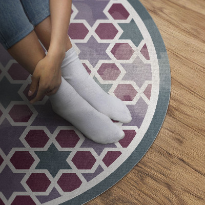 Runder vinyl teppich Geometrische Sterne winziges Mosaik