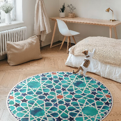 Runder vinyl teppich läufer Schönes Mosaik mit Sternen