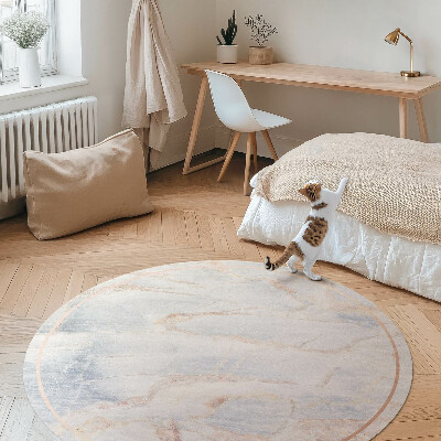 Runder teppich auf pvc Stilvolle Mode Glamour Marmor
