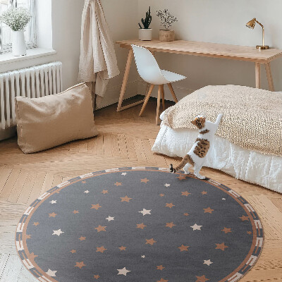 Runder teppich pvc Pastellfarbene Sterne auf dunklem Hintergrund