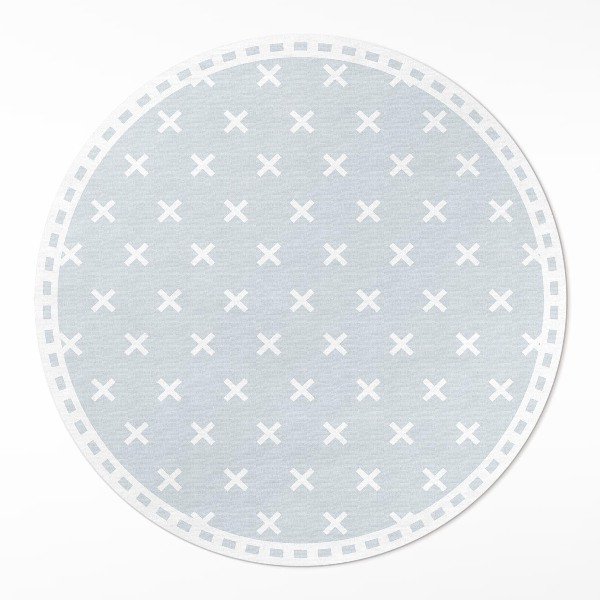 Runder teppich auf pvc Helle Kreuze minimalistisches Muster
