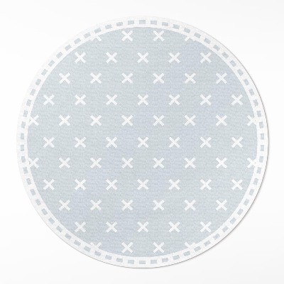 Runder teppich auf pvc Helle Kreuze minimalistisches Muster