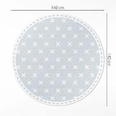 Runder teppich auf pvc Helle Kreuze minimalistisches Muster