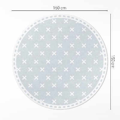 Runder teppich auf pvc Helle Kreuze minimalistisches Muster